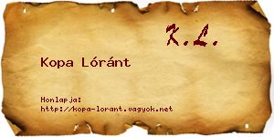 Kopa Lóránt névjegykártya