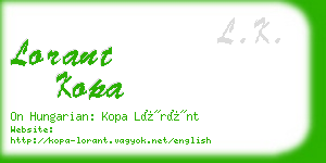 lorant kopa business card